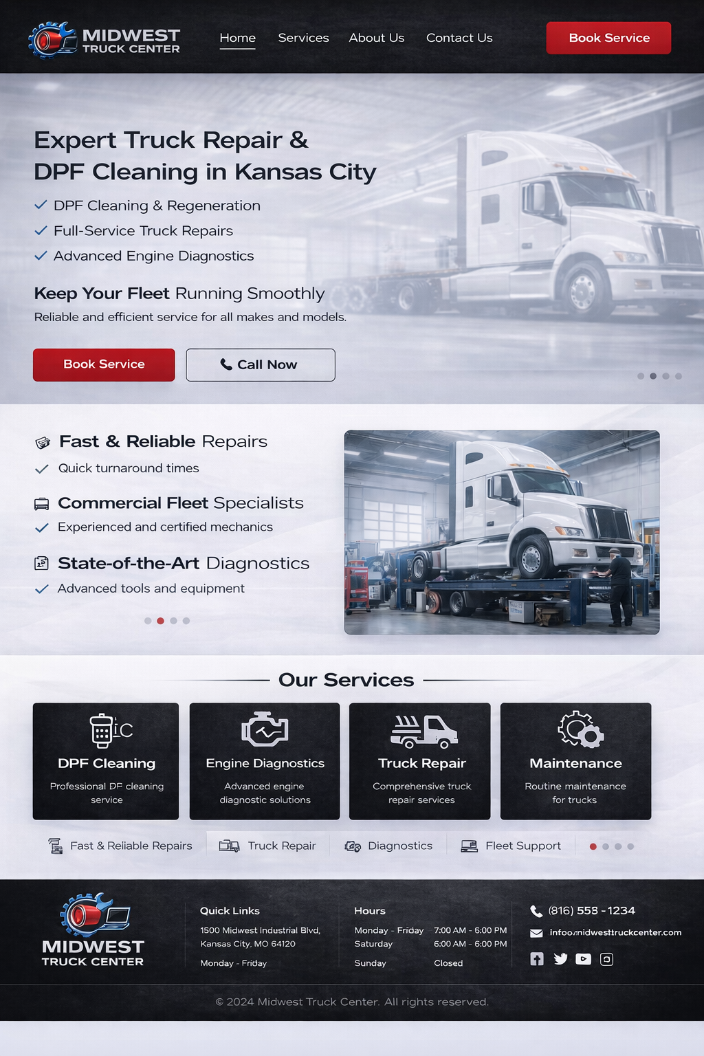 Midwest Truck Center — Full Website Design Layout